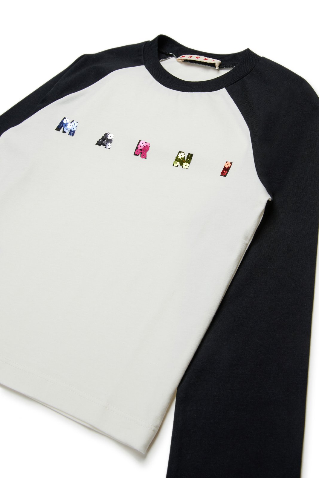 Marni Kids Logo-Embellished Two-Toned T-Shirt