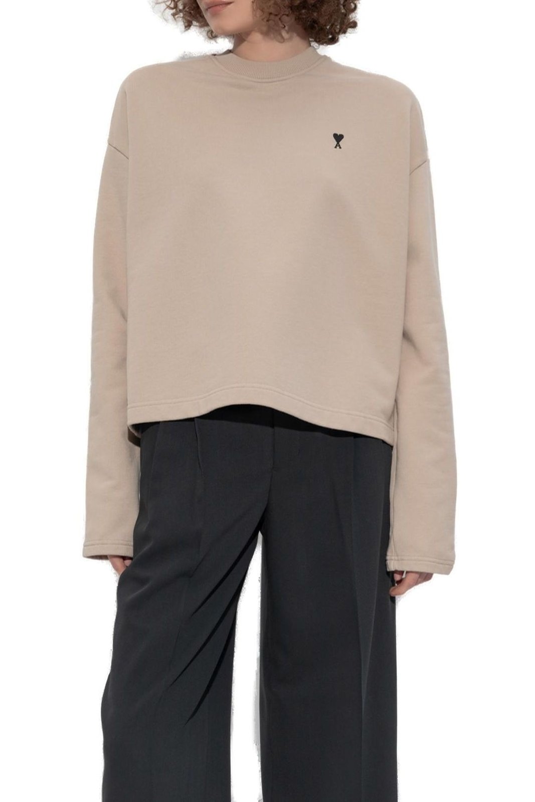 AMI Paris Logo Detailed Crewneck Sweatshirt