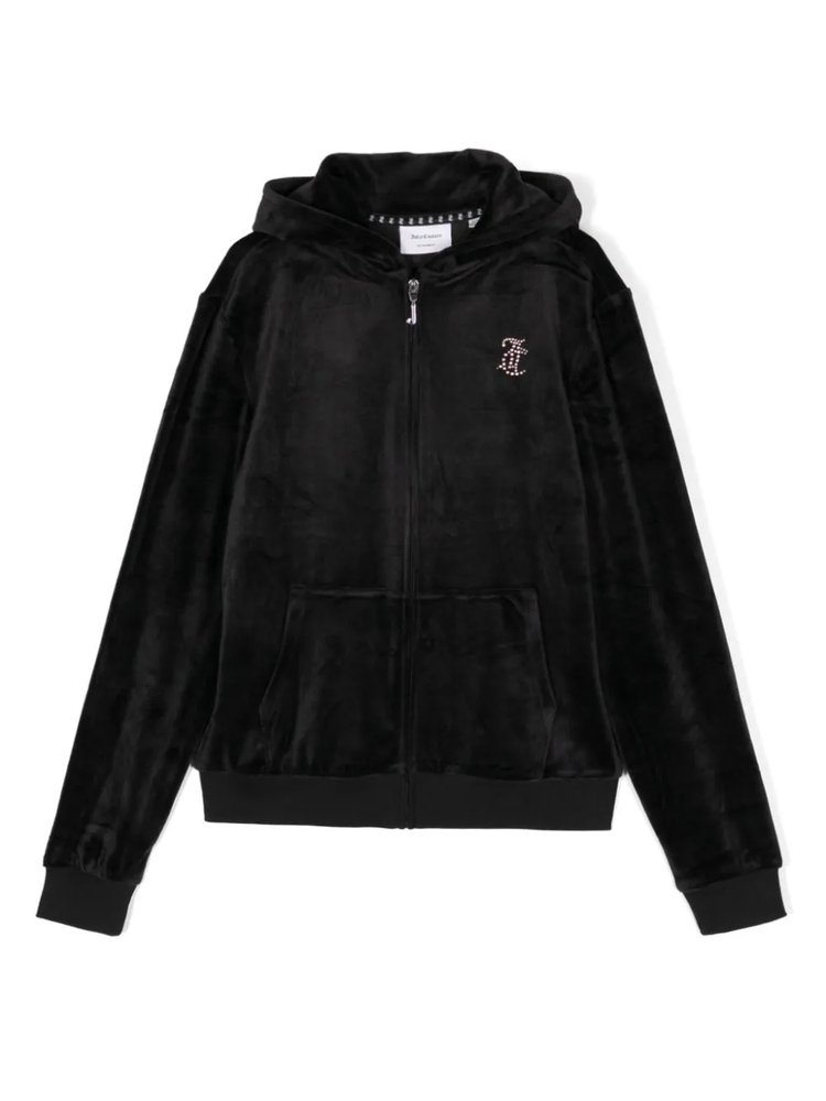 Juicy Couture Kids 로고 장식 드로스트링 후드티
