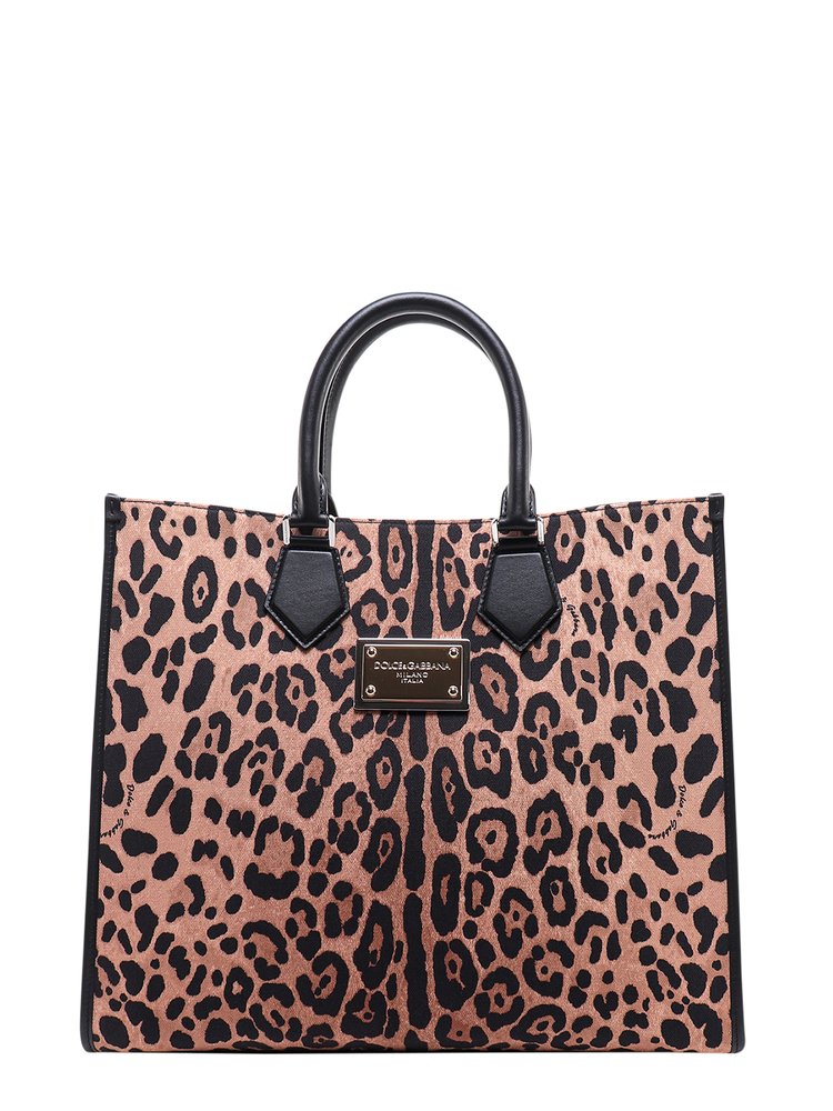 Dolce & Gabbana ロゴプレート レオパードプリント トートバッグ – Cettire