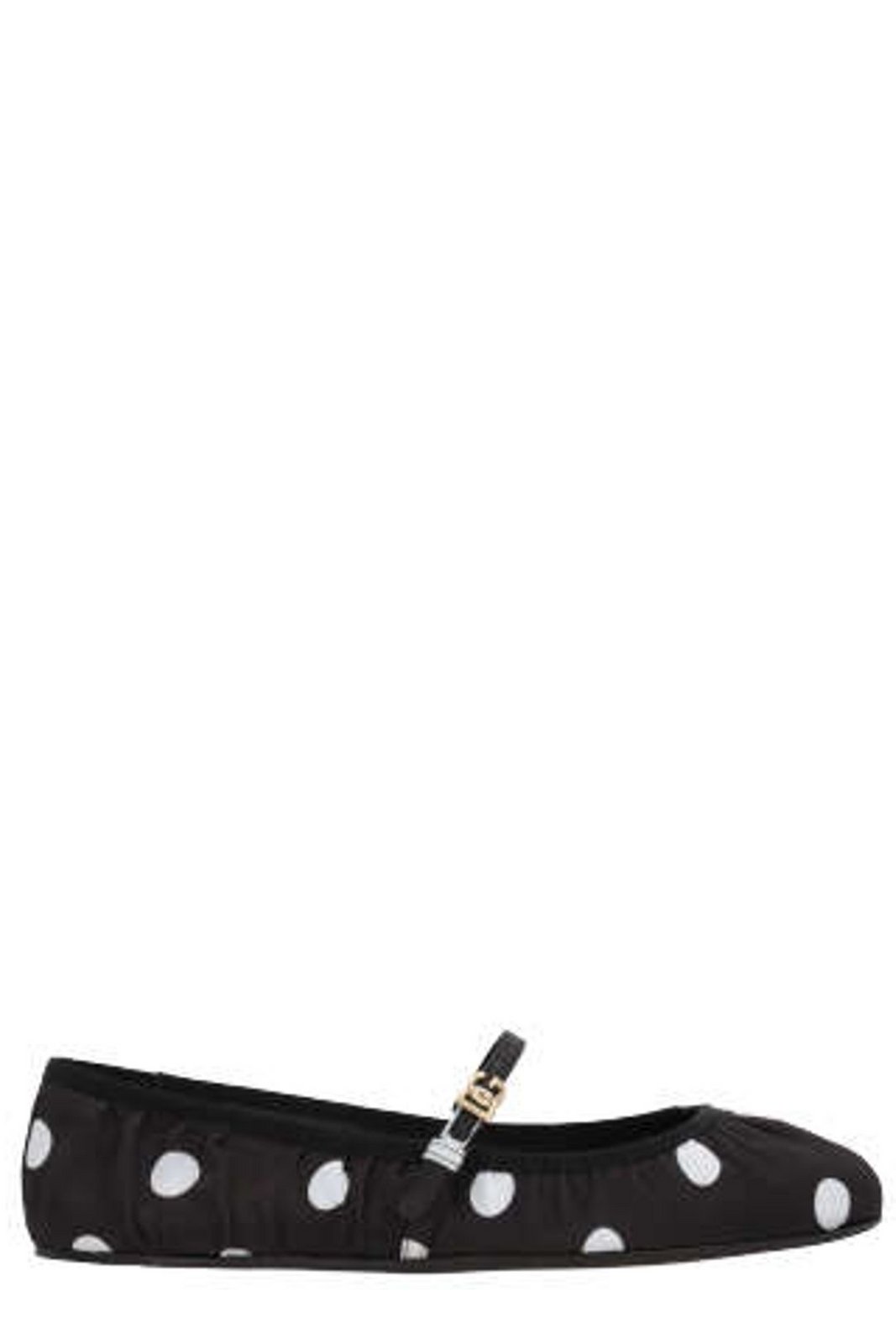 Dolce & Gabbana Polka-Dot Printed Satin Ballet Flats