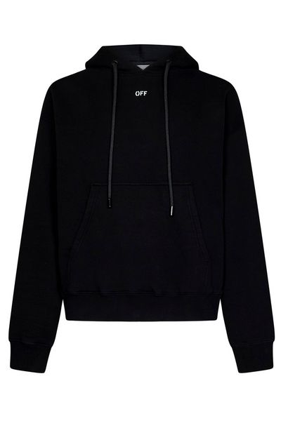 ◆送料・関税込み◆Off-White ドローストリング フーディ オフホワイト ロゴ フロック ドローストリング フーディ