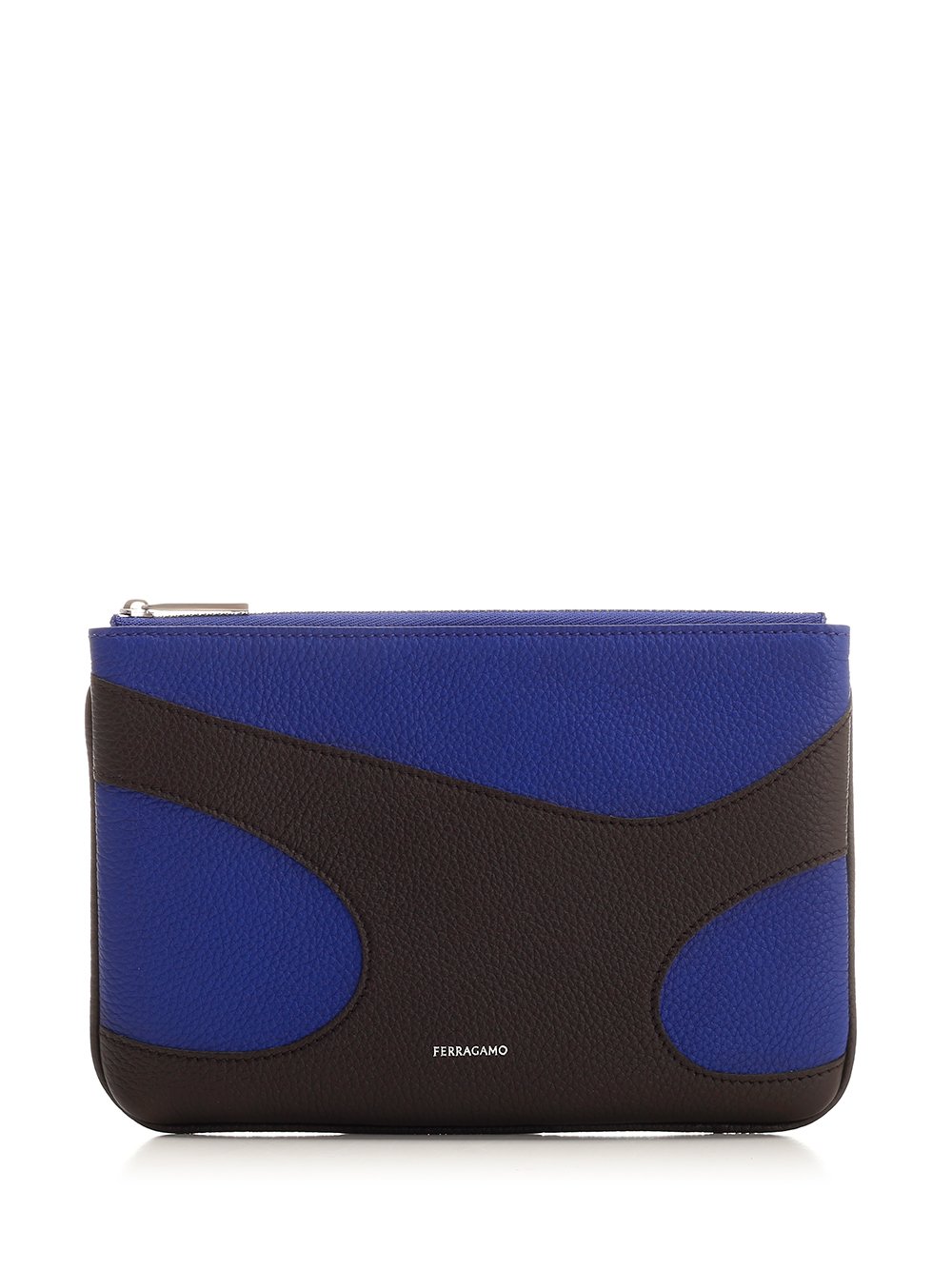 Salvatore Ferragamoポーチ Ferragamo Logo Printed Color-Blocked Zipped Pouch – On Sale