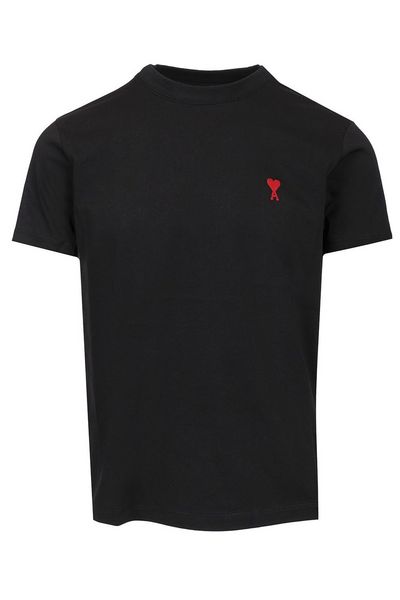 AMI Paris Logo Embroidered Crewneck T-Shirt