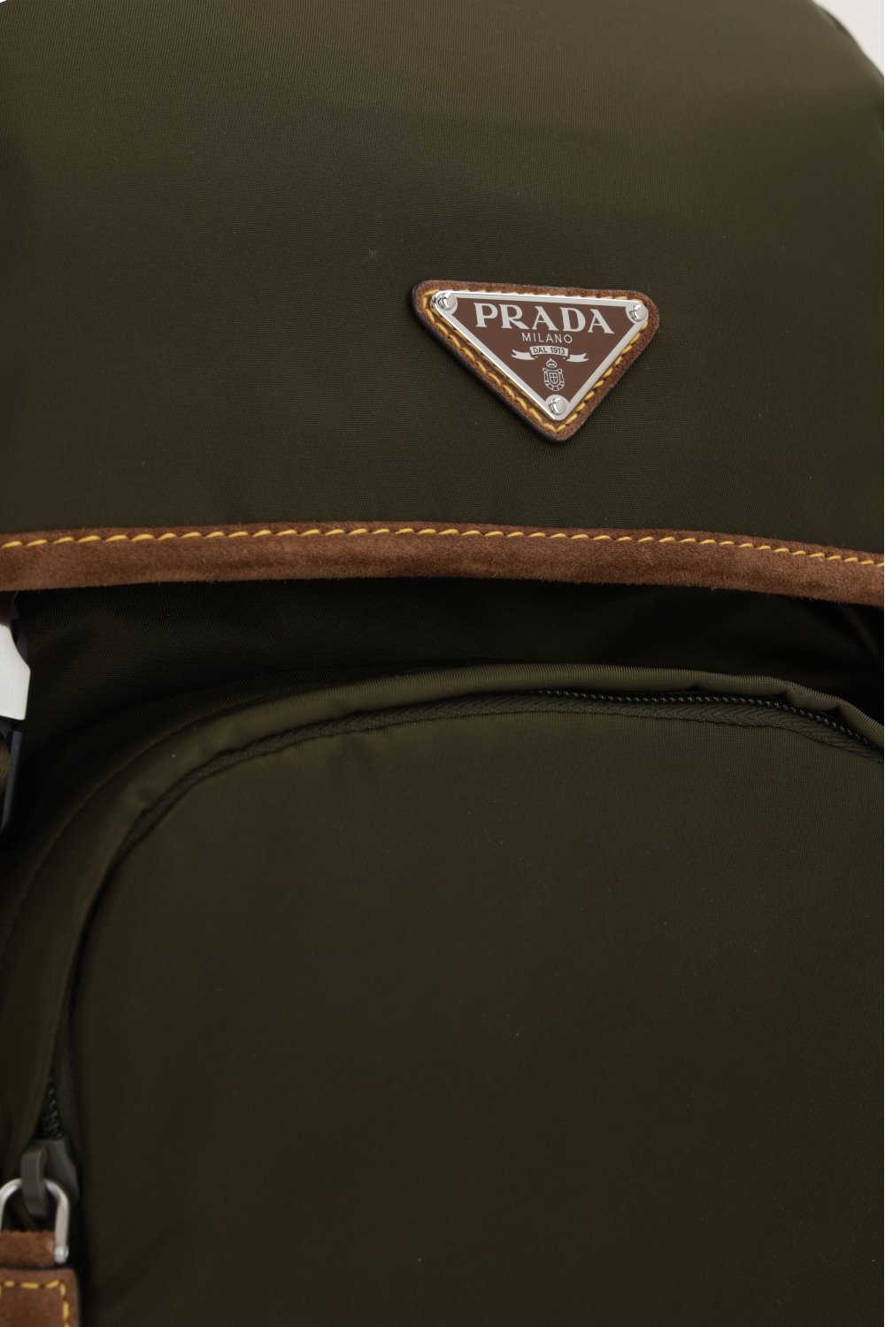 Prada Triangle-Logo Buckle-Fastened Backpack