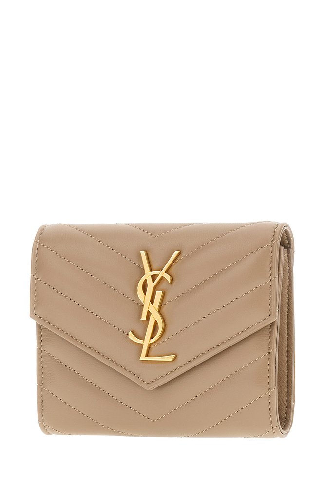 【関税＆送料込み】Saint Laurent Cassandre MatelassAC Tri-F CASSANDRE MATELASSÉ compact tri fold wallet in grain de