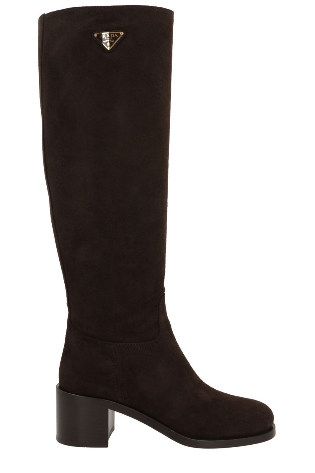Prada Triangle-Logo Knee-High Boots