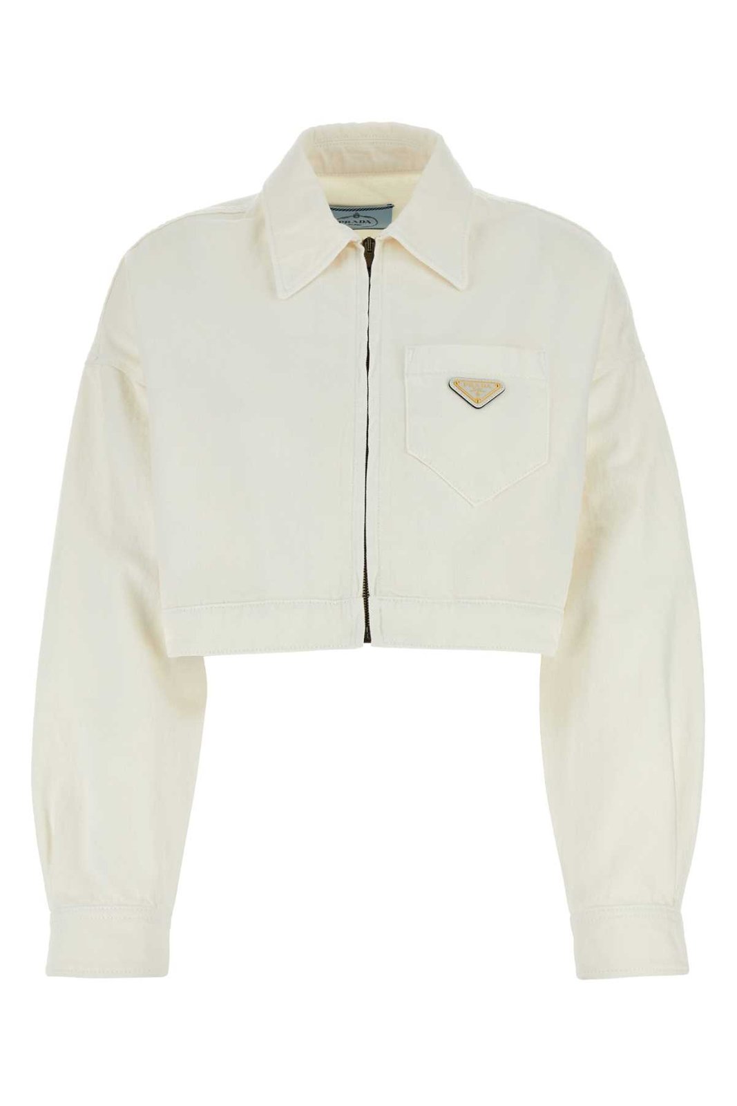 Prada Zipped Cropped Denim Jacket