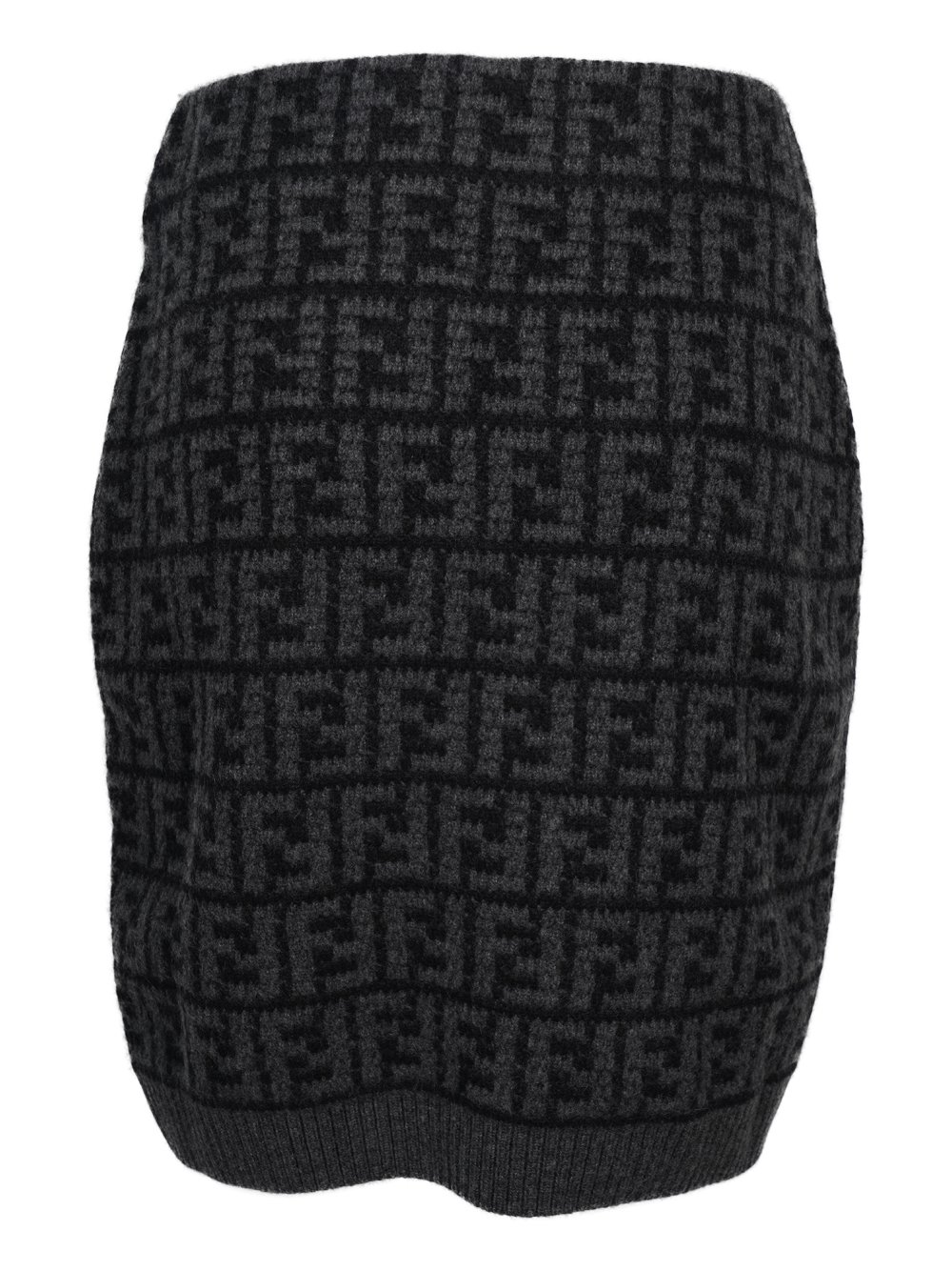 FENDI black Cotton And Silk Washed Skirt