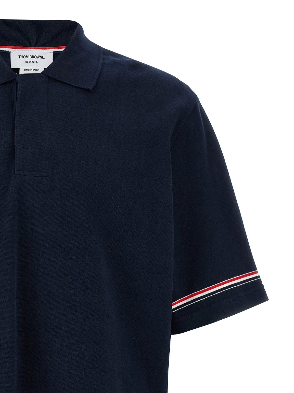 Thom Browne RWB-Striped Short Sleeved Polo Shirt