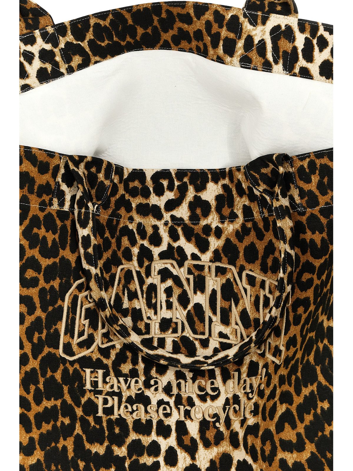 Ganni Oversized Leopard-Printed Tote Bag