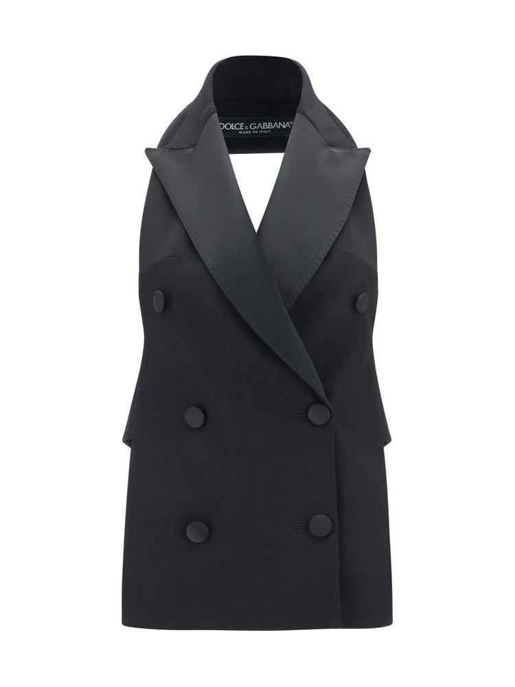 Dolce & Gabbana Double-Breasted Gabardine Waistcoat – Cettire