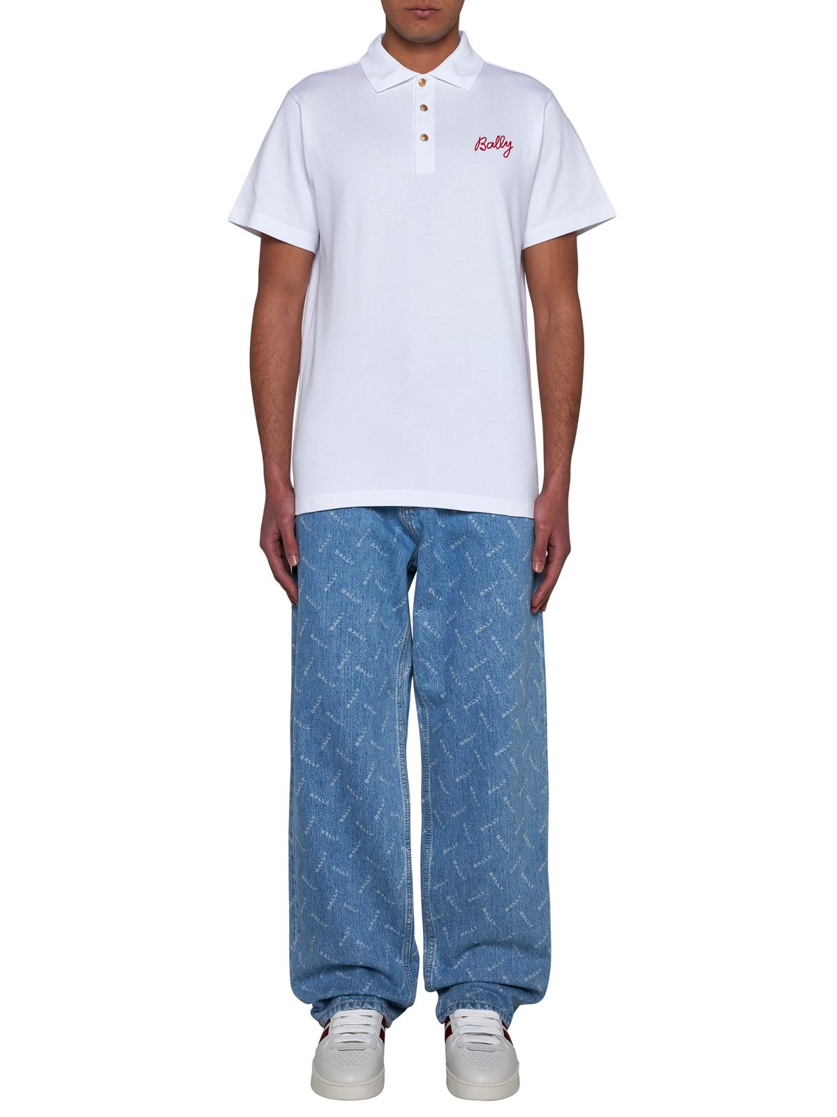 Bally Logo Patch Mid Rise Jeans