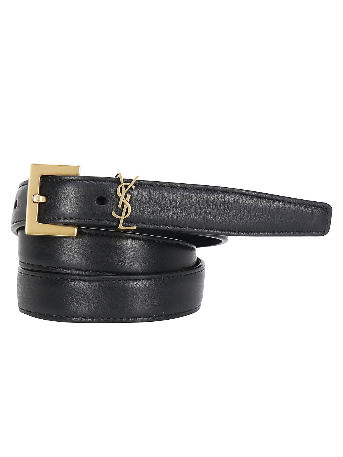 saint laurent logo slim belt