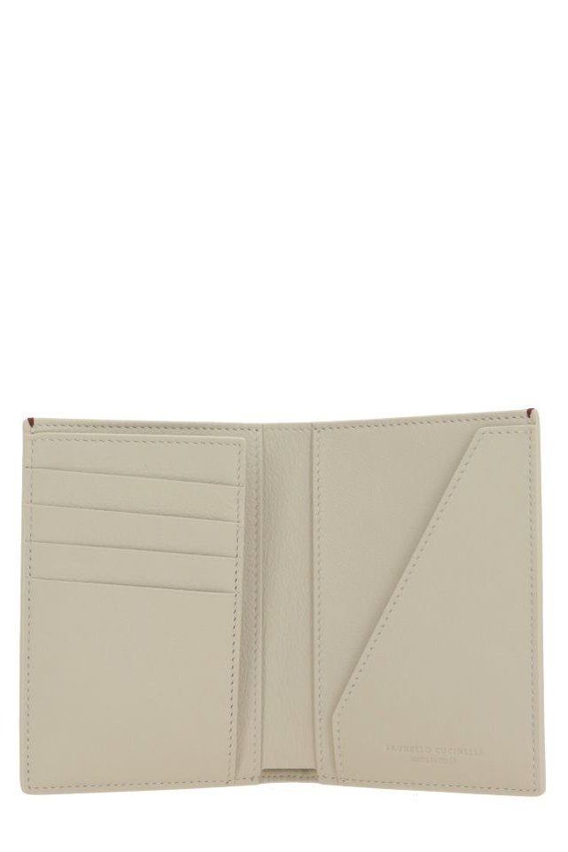 Shop Brunello Cucinelli Logo Debossed Bi-Fold Wallet on Sale at