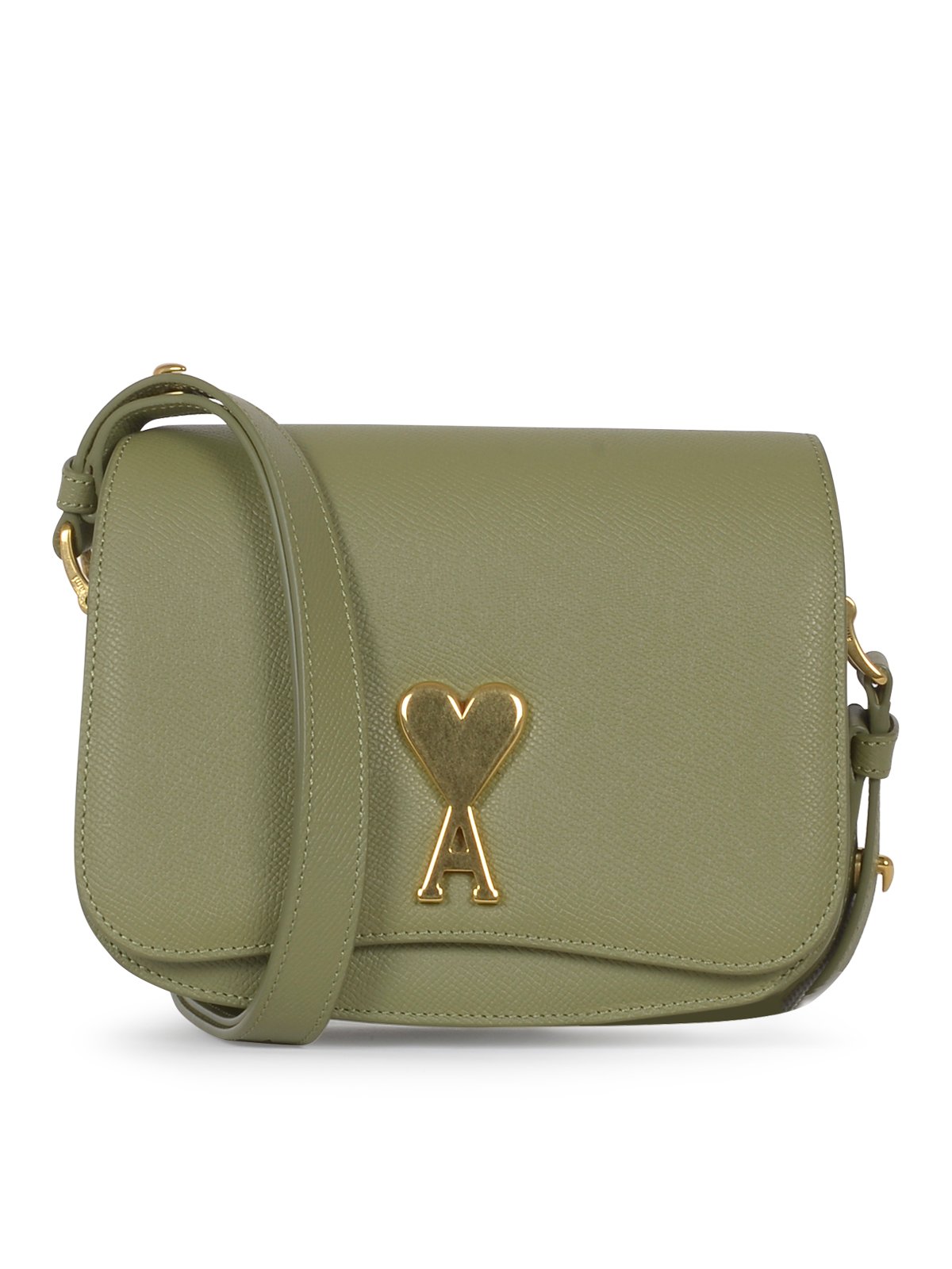 AMI Logo Plaque Foldover Top Shoulder Bag