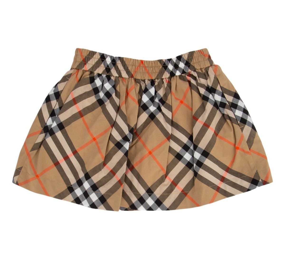 Burberry Kids Gathered Checked Poplin Skirt