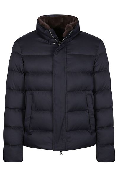 Moncler Logo Patch Checked Zip-Up Jacket