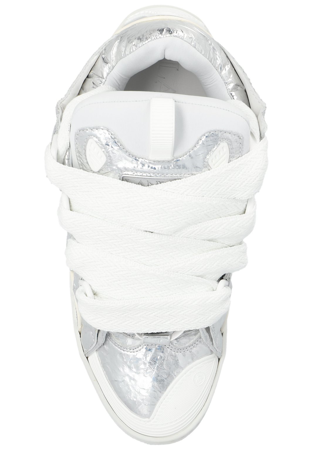 Lanvin Curb Metallic Lace-Up Sneakers