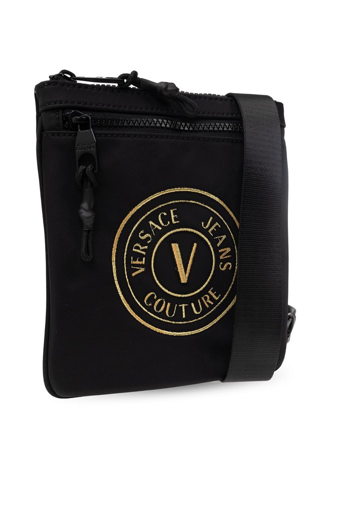 Versace Jeans Couture Logo Embroidered Zipped Messenger Bag – Cettire