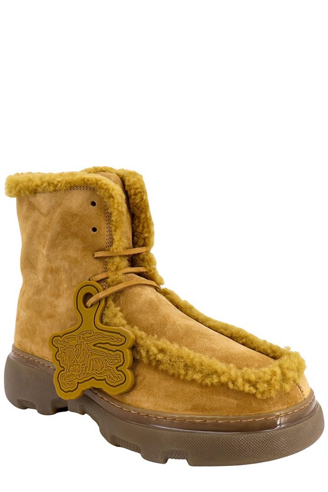 Burberry Creeper Shearling-Trim Ankle Boots – Cettire display picture 2