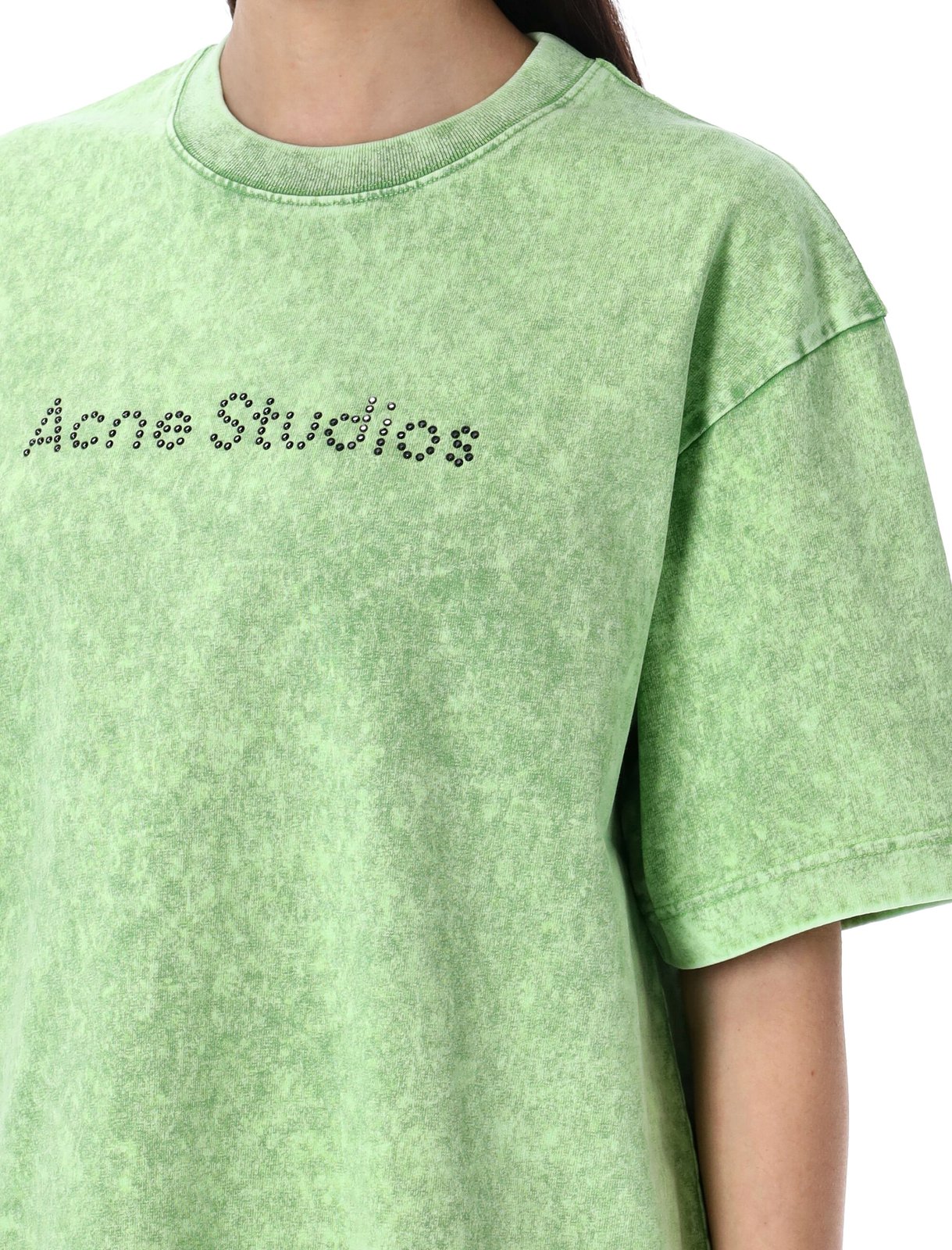 Acne Studios Logo-Studded Crewneck T-Shirt