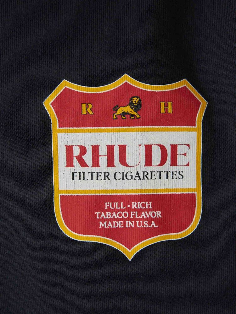 Rhude 로고 프린트 크루넥 티셔츠