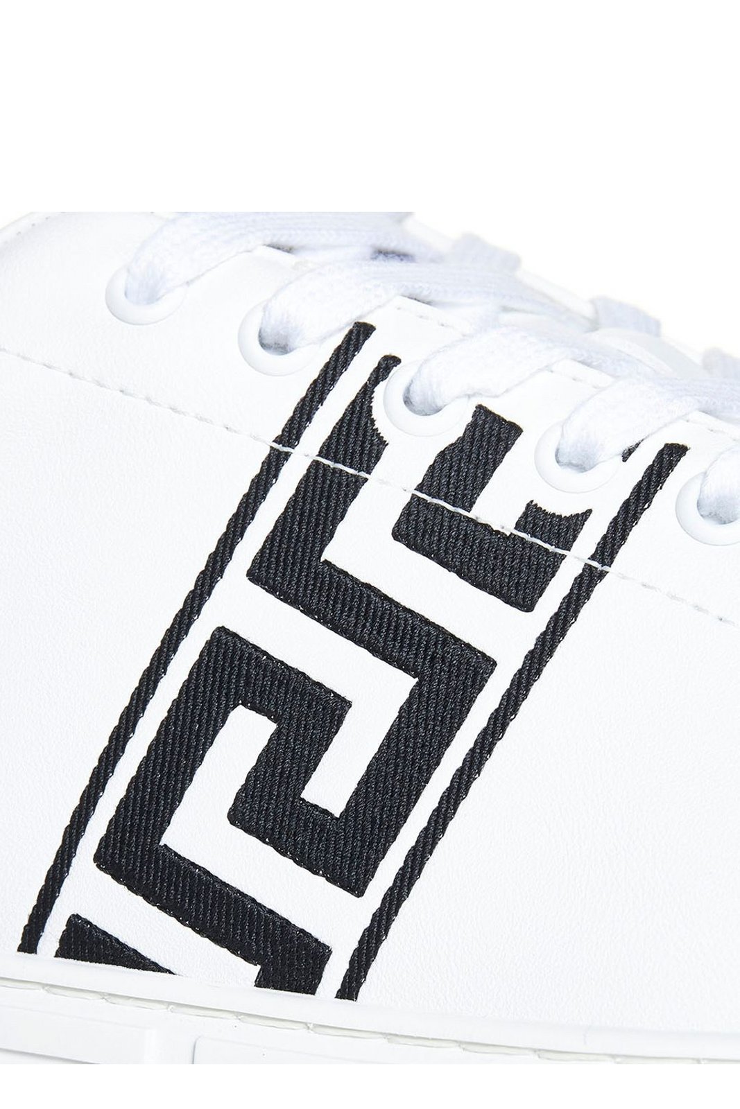 Versace Greca Embroidered Lace-Up Sneakers