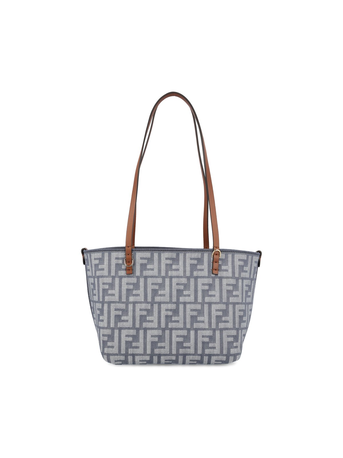 トートバッグ Fendi Roll Mini Tote Bag In Ff Jacquard And Raffia Fendi Fendi Roll FF Jacquard Small Tote Bag - Tote Bags