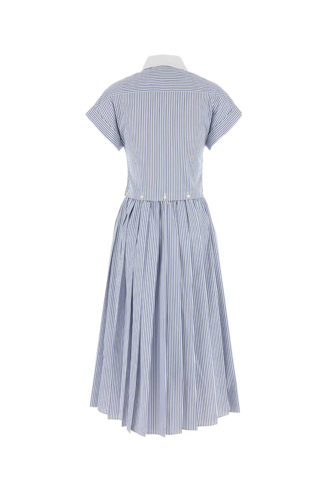 Miu Miu Short-Sleeved Striped Dress