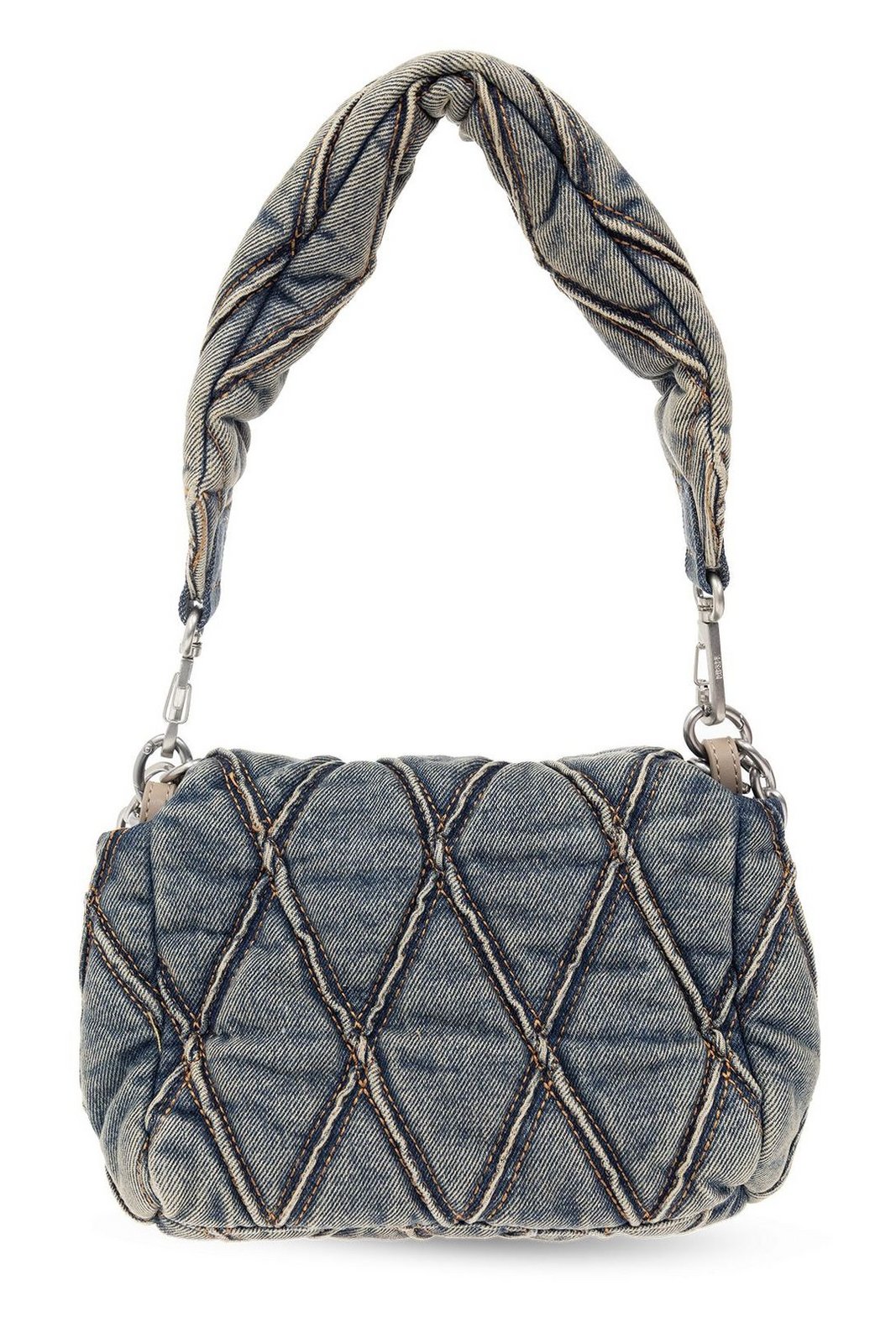 Diesel Charm-D Embellished Denim Shoulder Bag