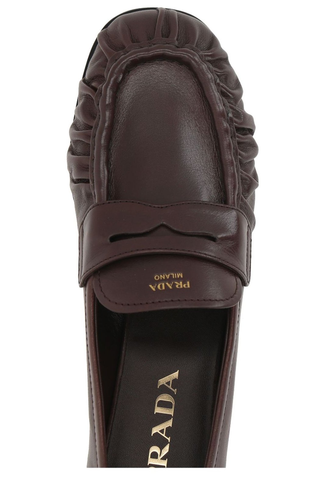 Prada Gathered Penny Loafers