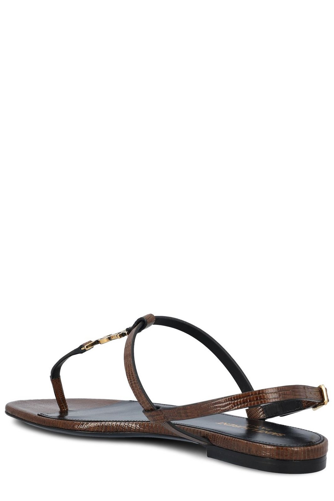 Saint Laurent Logo Plaque Open-Toe Sandals