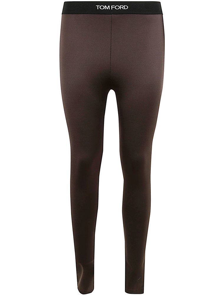 【送料&関税込】Tom Ford Lustrous Jersey Signature Leggings TOM FORD: Brown Lustrous Signature Leggings | SSENSE Canada