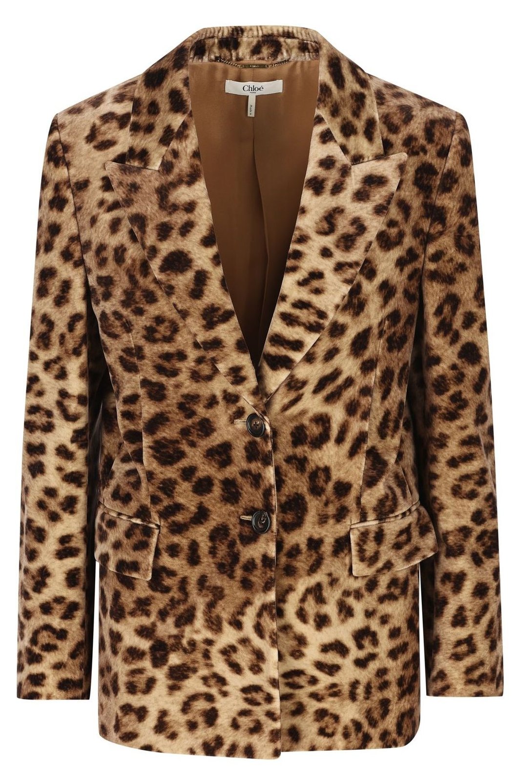 Chloé Leopard Printed Single-Breasted Jacket