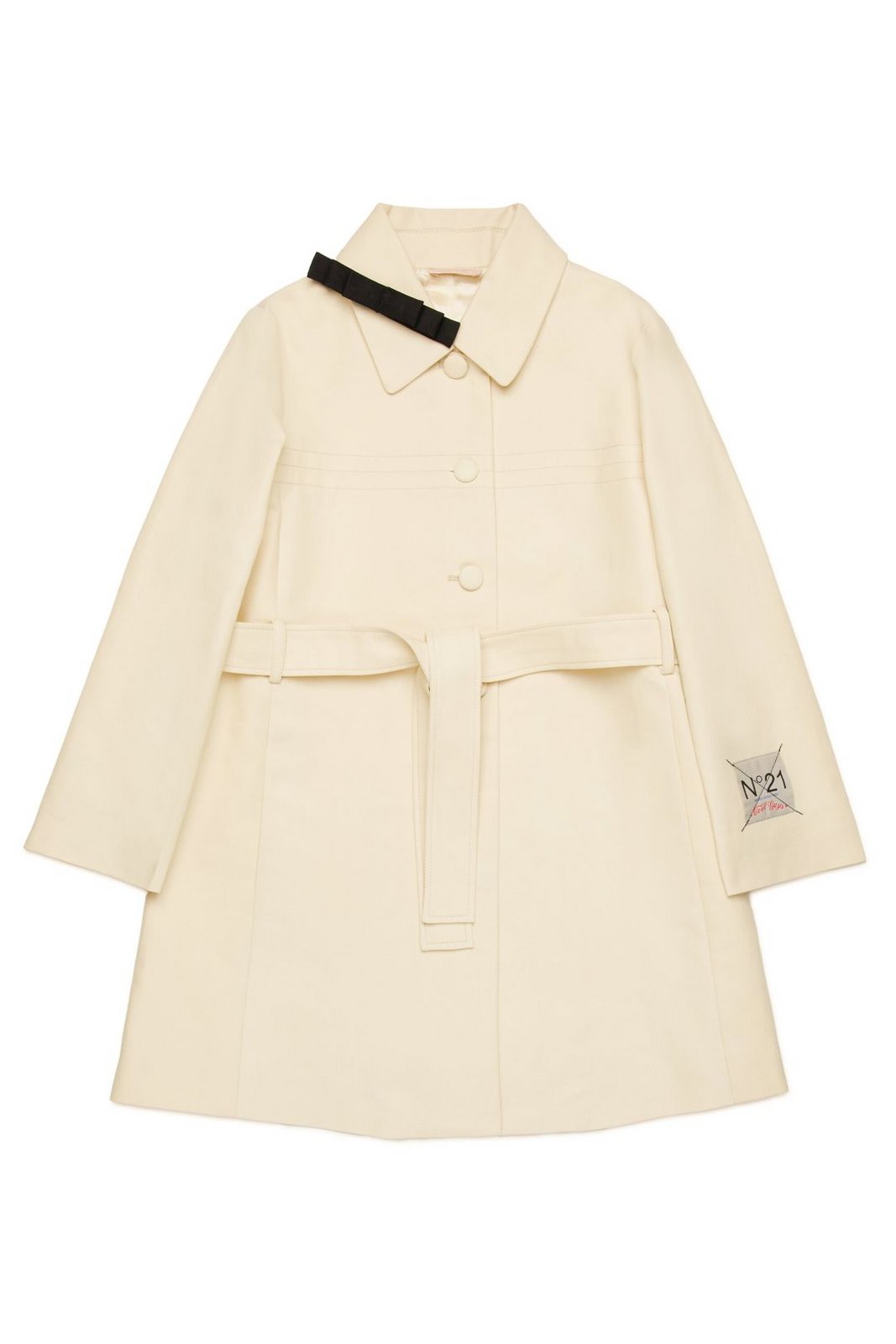 Nº21 Kids Logo Patch Bow Detailed Belted Waist Coat