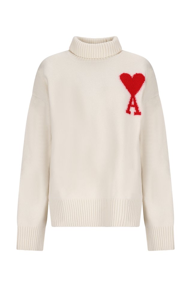 AMI Paris Ami de Coeur Roll Neck Knit Jumper