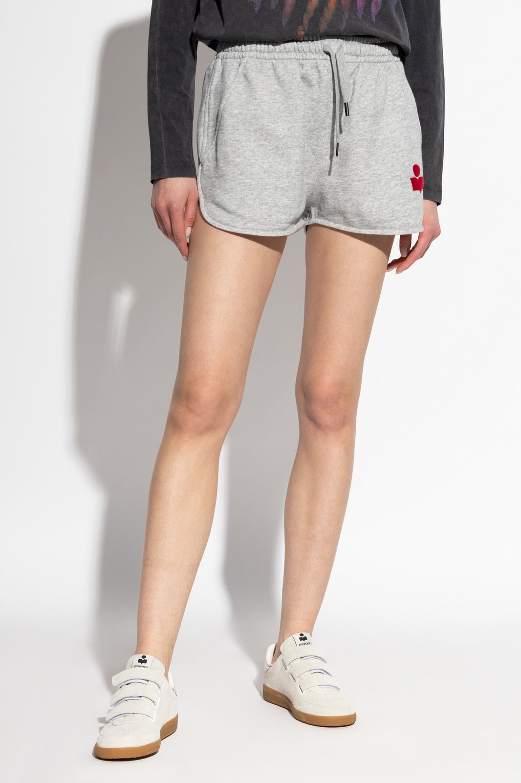 Isabel Marant Étoile Drawstring Logo-Patch Shorts