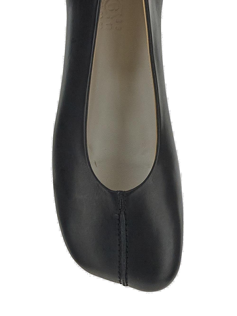 MM6 Maison Margiela Stitch-Out Asymmetric Toe Ballerina Shoes