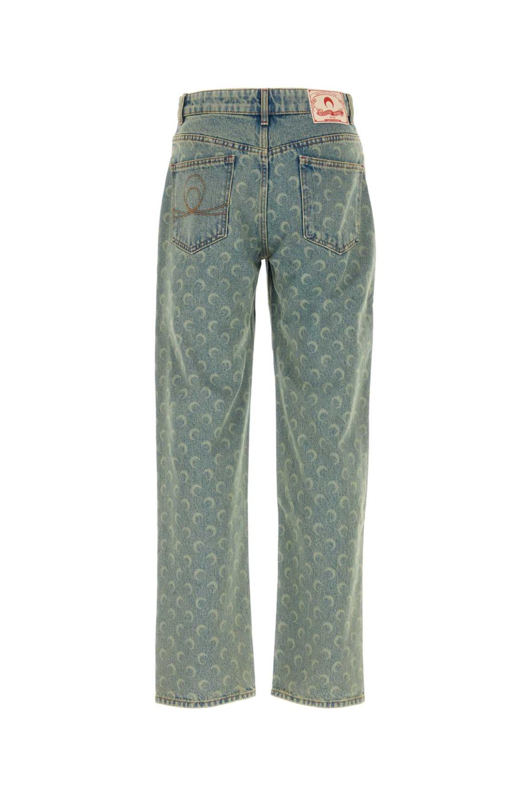 Marine Serre Moon Laser Denim Loose Jeans