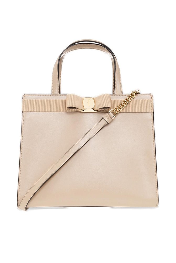 Ferragamo Salvatore Vara Bow Medium Top Handle Bag In Sand ModeSens