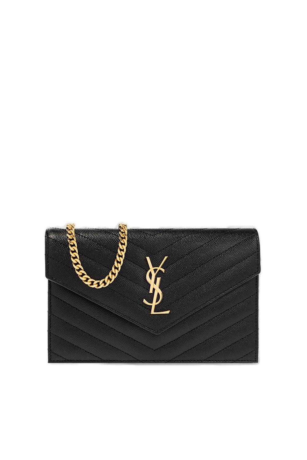 ysl envelope chain wallet black