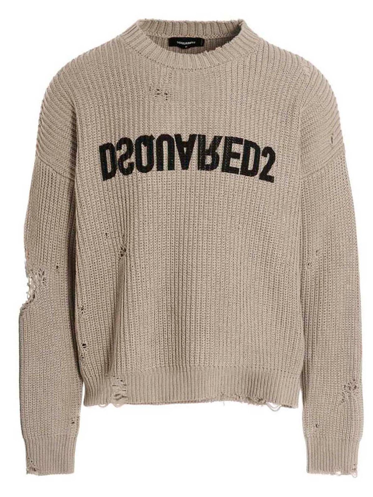 Dsquared2 Logo-Printed Distressed Crewneck Jumper – Cettire 