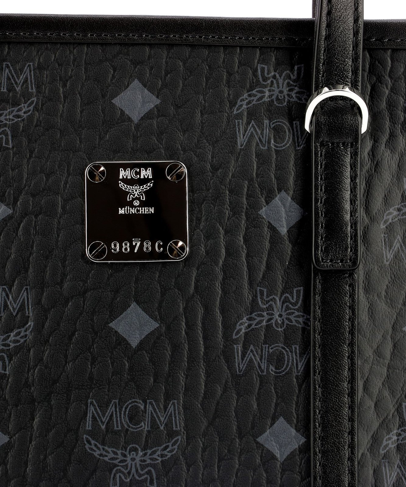 MCM Logo Plaque Small Tote Bag