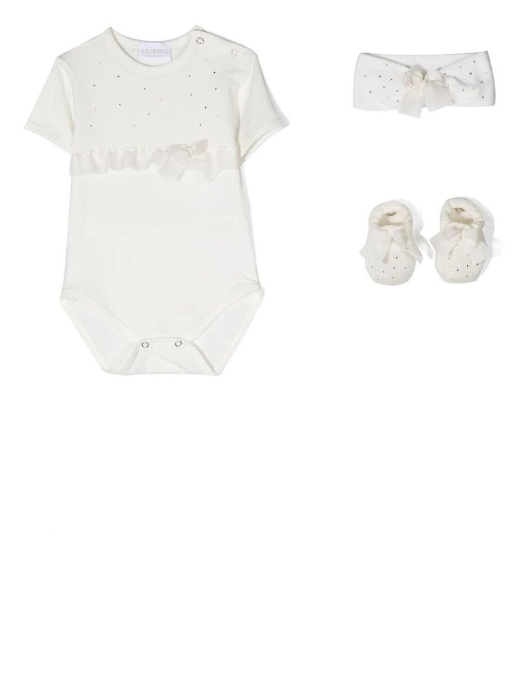 La Perla Kids 장식된 롬퍼 세트