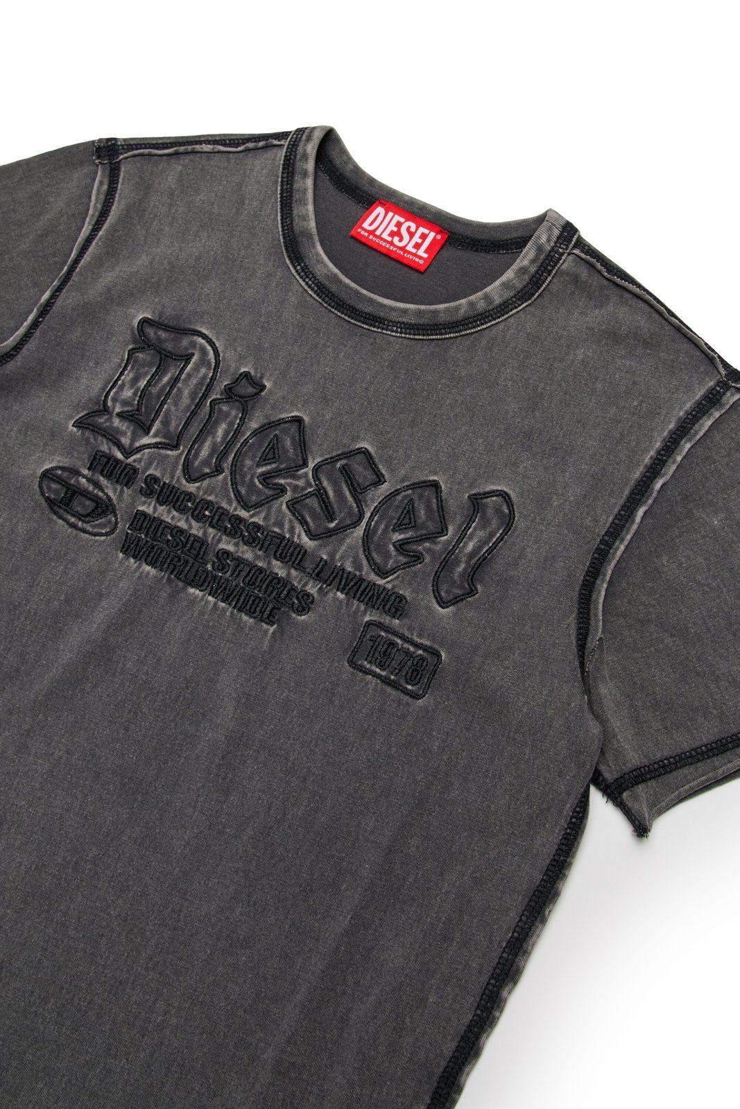 Diesel Kids Logo Patch Worn-Effect T-Shirt