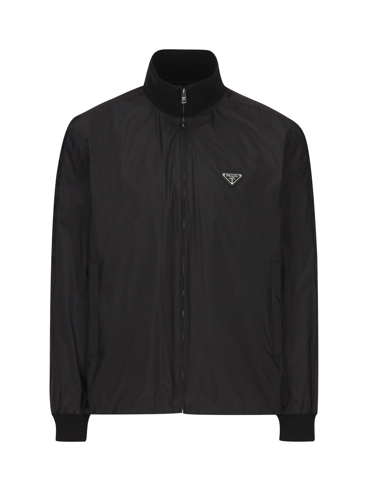 ジャケット・アウター prada 2022ss veltet zip jacket xs Prada logo-print Jacket | Black | FARFETCH