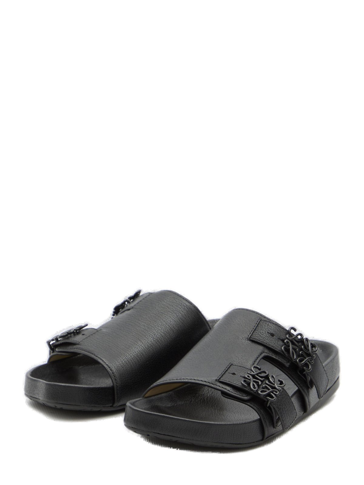 Shop Loewe Logo-Plaque Slip-On Sandals on Sale at