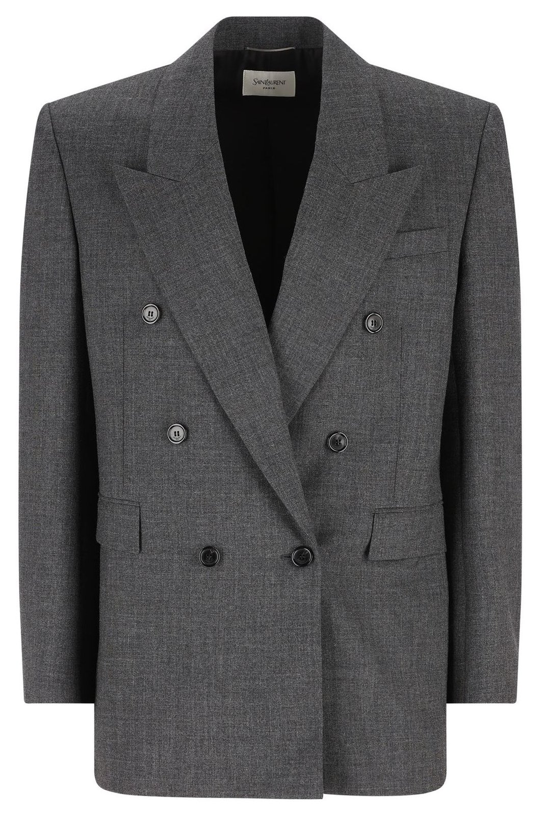 Saint Laurent Double-Breasted Long-Sleeved Jacket – Cettire