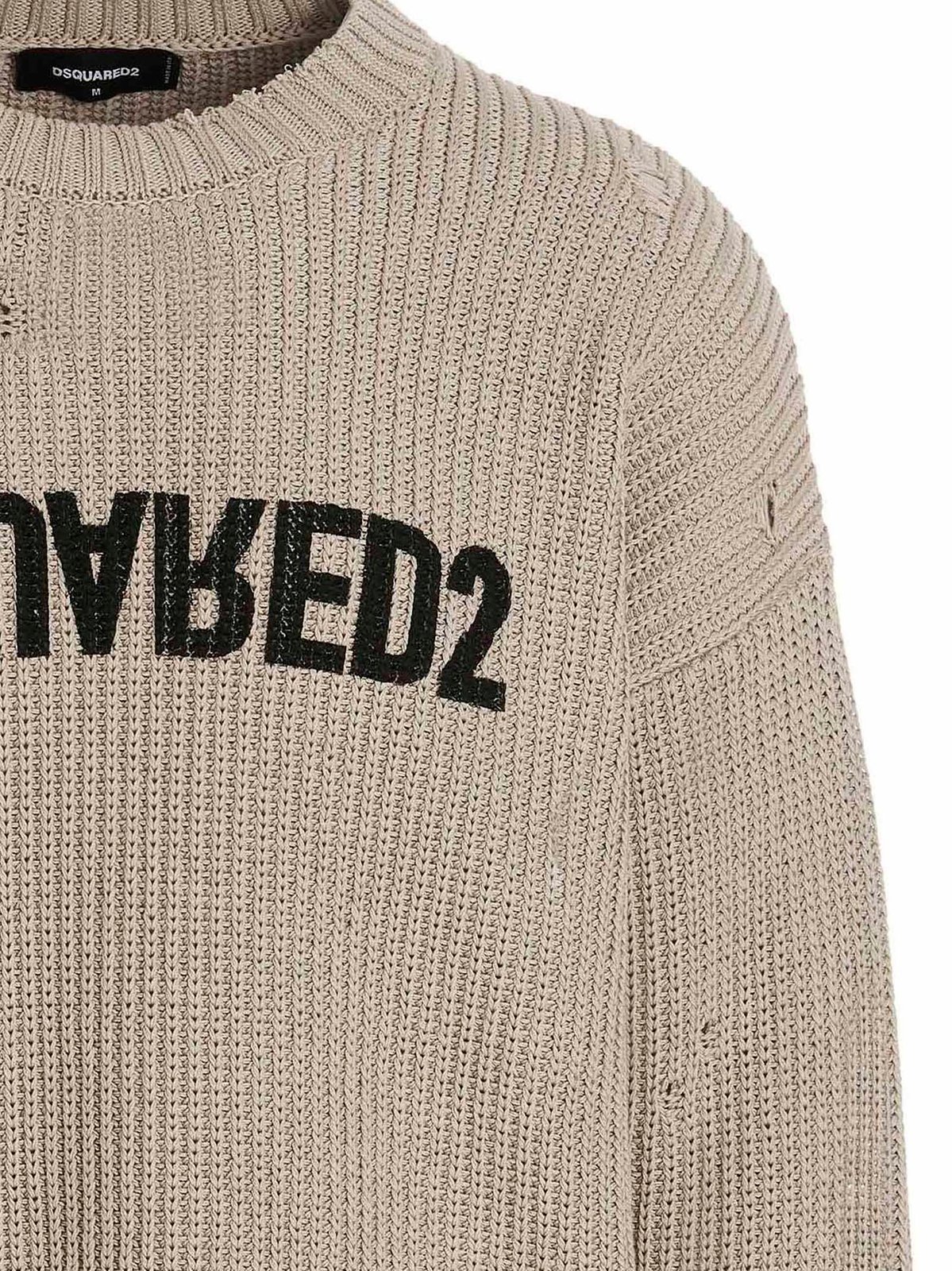 Dsquared2 Logo-Printed Distressed Crewneck Jumper – Cettire 
